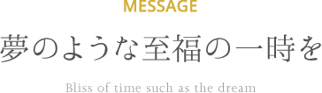 MESSAGE 夢のような至福の一時を Bliss of time such as the dream